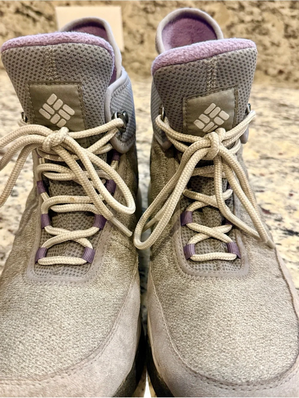 Columbia Gray and Lavender Women's Lace-Up Hiking /SnowWaterproof Boots Size 8